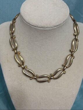 vintage CORO  gold tone choker necklace signed